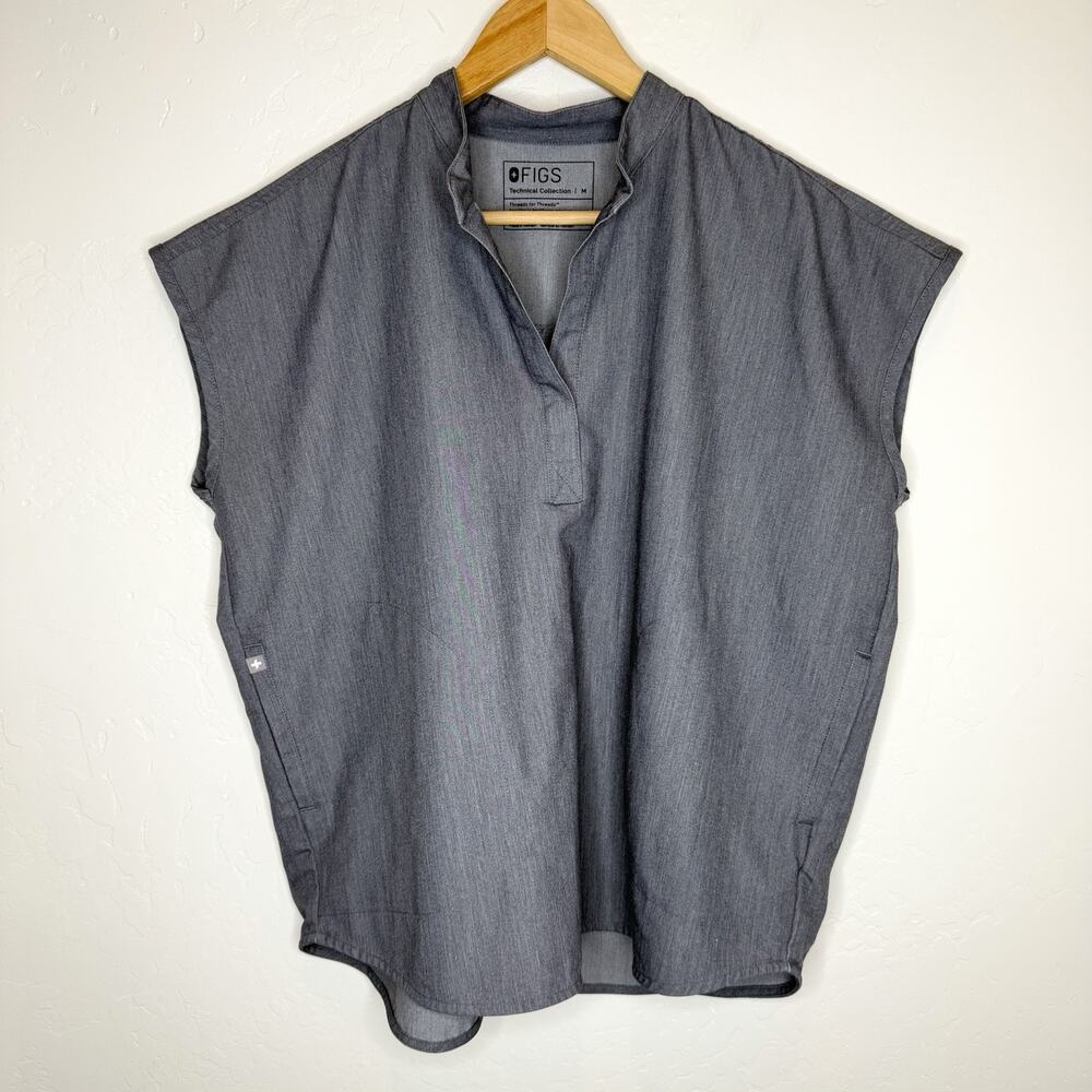 Rafaela Oversized Scrub Top Womens Medium Graphite Gray